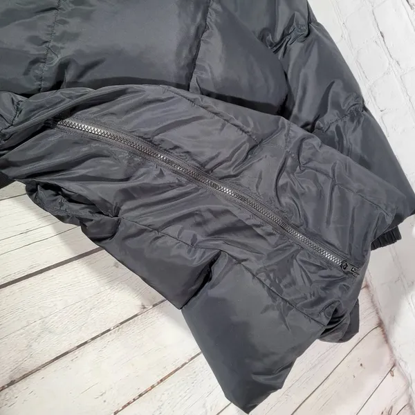 Fabletics Black Puffer Coat Midi Belted Stand Collar Full Zip Women's Winter XXL - Image 8