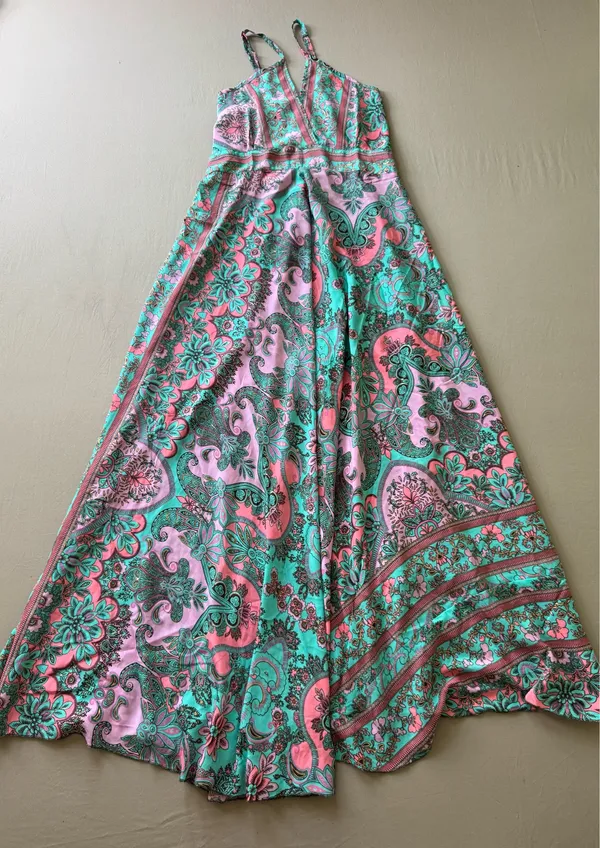 Boho Paisley Floral Maxi Summer Dress - Image 2