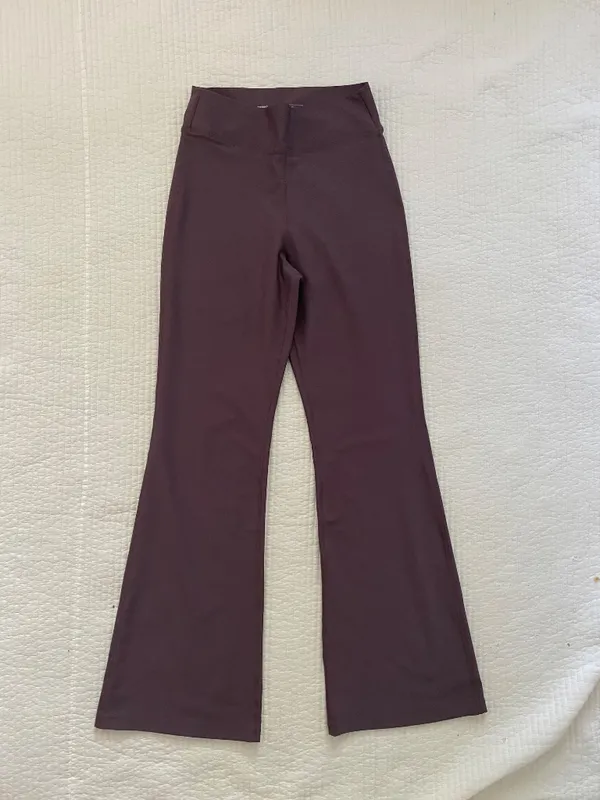 Old Navy burgundy purple flare leggings - Image 2