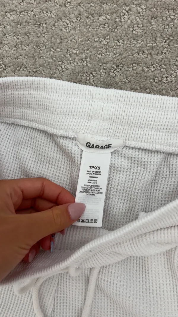 Garage white waffle knit cotton shorts in XS #garage #waffle - Image 2