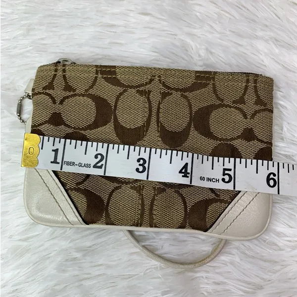 COACH Brown Signature Canvas Wristlet - Image 7