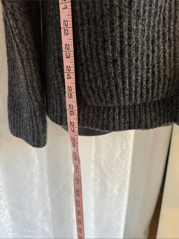Nordstrom Dark Gray Ribbed Button-Front CardiganSz: S - Image 5