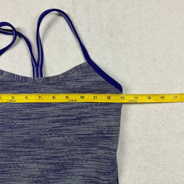 Lululemon Power Y Tank Top Women’s Size 4 Purple Gray Stripe Built In Bra - Image 5