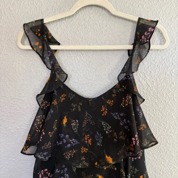 Rebecca Minkoff Ruffle Sleeve Top Size‎ Small Self Tie Back - Image 3