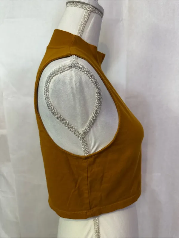 ALO Yoga Sleeveless Crop Top in Rust Orange - Image 3