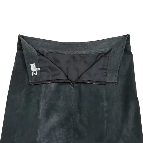 Kut From The Kloth Suede Leather Mini Skirt Womens 10 Gray Lined Pockets - Image 3