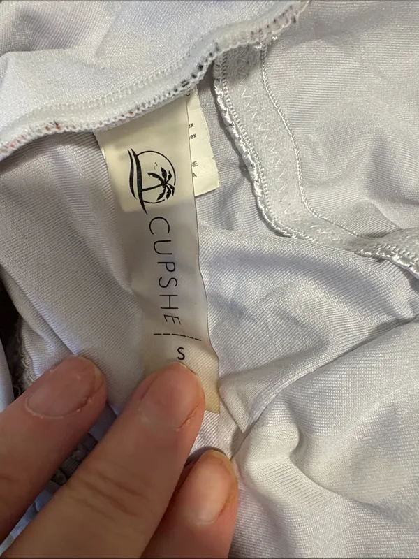 Cupshe White Floral Halter One-Piece Swimsuit with Purple & Orange Flowers - Image 3