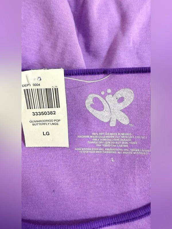Hot Topic x Olivia Rodrigo NWT Lilac Fairy Graphic Long-Sleeve Crop Top Size L - Image 8
