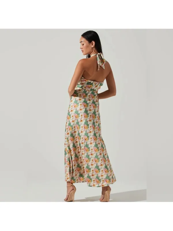 Astr Giova Floral Halter Midi Dress - Medium - Image 4
