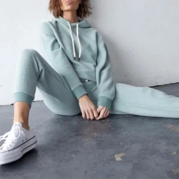 Feat BlanketBlend Fleece Jogger Pants Women XL Seafoam Green Loungewear Cozycore - Image 2
