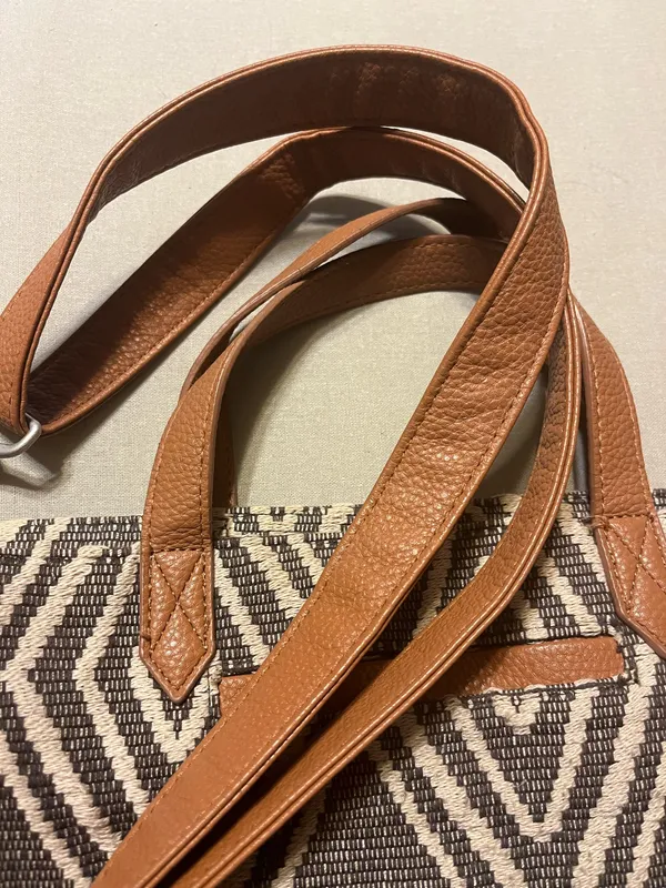 Thirty-One Gifts Aztec Geometric Cotton Tote | Convertible Shoulder/Crossbody Bag - Image 5
