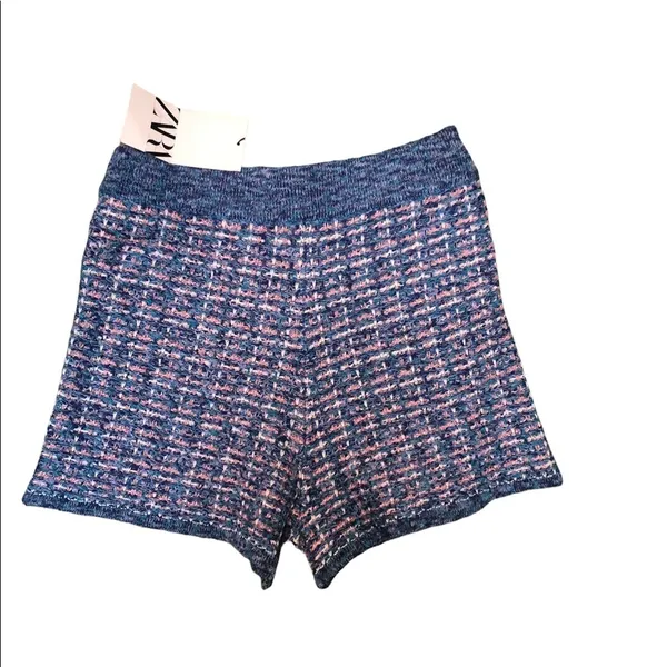 Nwt Zara High Waisted Tweed Sweater Shorts - Image 4