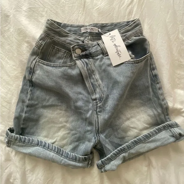 12th Tribe asymmetric waist jean shorts - Image 3