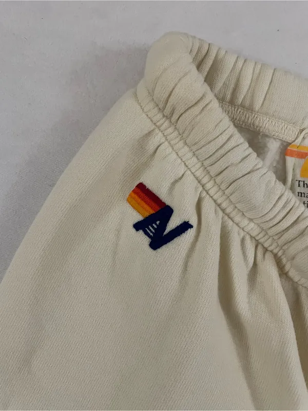 Aviator Nation 5 Stripe Vintage Cream Rainbow-Stripe Zip Hoodie & Jogger Set XS - Image 8
