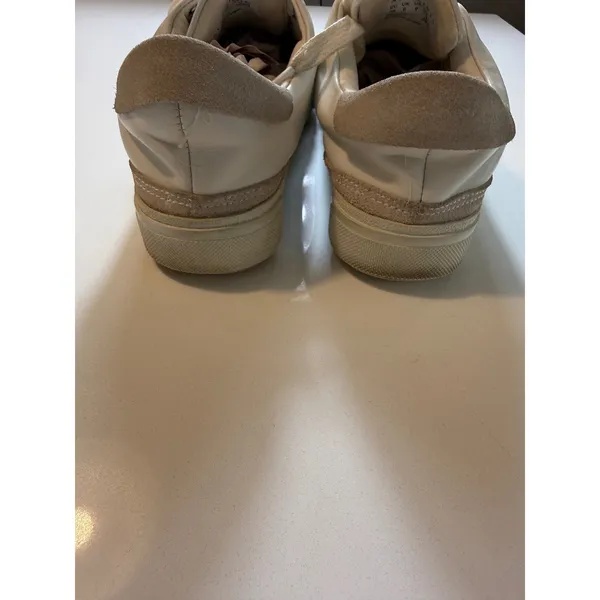 AllSaints Trish Leather Platform Sneakers Chalk White Women's Size 9 - Image 12