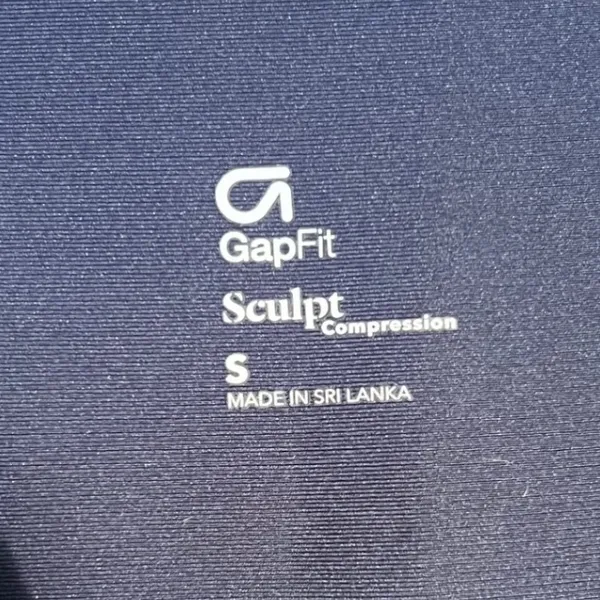 GapFit Small Sculpt Compression Navy Striped High Rise Leggings EUC Training Gym - Image 4