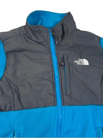 The North Face Blue and Gray Full-Zip Fleece Jacket - Image 2