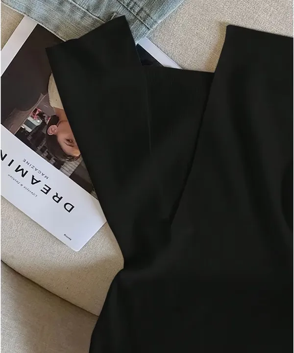Amazon one shoulder top with slit Black Size 4 - Image 3