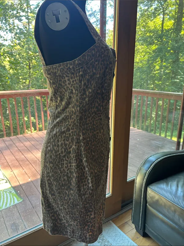 Jessica Simpson Leopard-Print Button-Front Mini Dress in Brown - Image 2