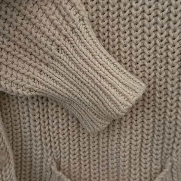 Andrea Jovine Cream Knit Cardigan - Image 6