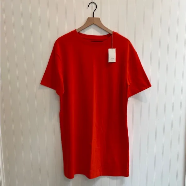 A NEW DAY Relaxed Short Sleeve Crew Neck Mini T-Shirt Dress in Orange Size M NWT - Image 4