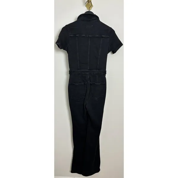 GOOD AMERICAN Fit for Success Bootcut Jumpsuit in Black099 Size Medium - Image 7