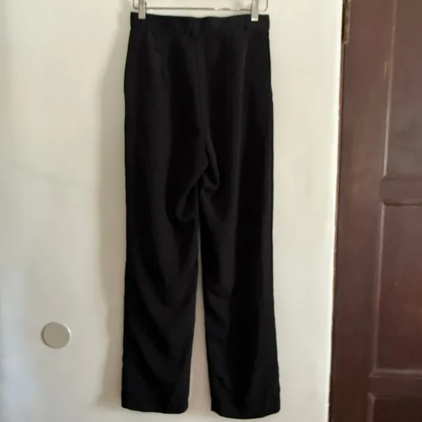 LOS ANGELES APPAREL | Black Poly Pleat Front Trousers | Medium - Image 4