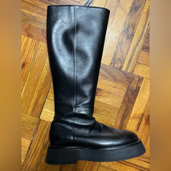 $810 Wandler Women's Black Rosa Leather Knee High Boot Shoes Size 37 Fall - Image 7