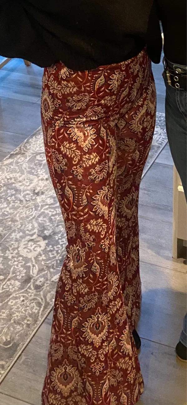 Anthropologie Patterned Bell Bottom Pants - Image 8
