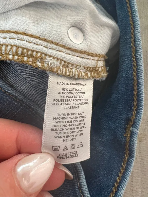 Loft Bright Mid Indigo Wash Flare High Rise Kick Crop Button Fly Jeans Size 28/6 - Image 10