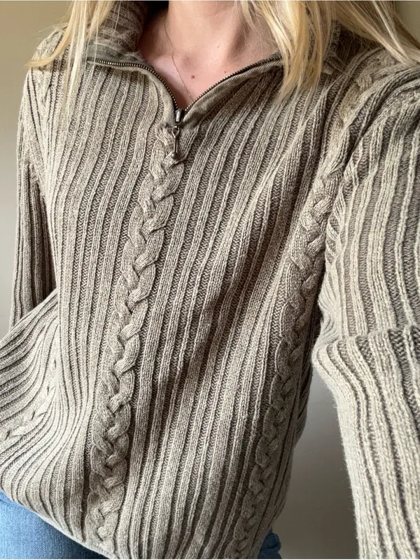 PBJ Blues Army Green 90s Cable Knit Sweater - Image 7