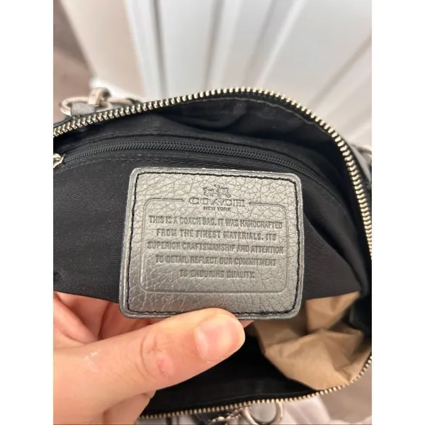 Coach F31409 Small Kelsey Metallic Platinum Leather Satchel Crossbody - Image 5