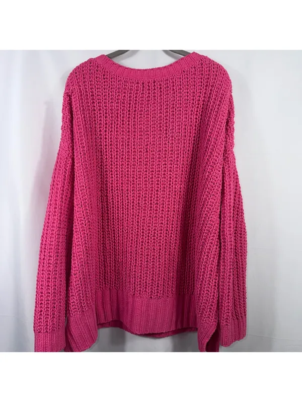 American Eagle Outfitters Women’s XS Hot Pink Chunky Knit Sweater Oversized - Image 8