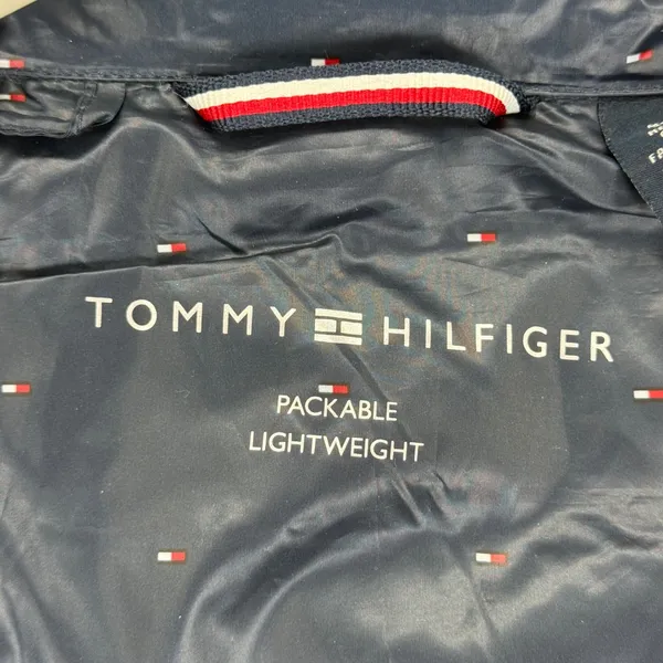 Tommy Hilfiger Puffer Vest Navy Blue Mini Flag Print Packable Lightweight XL‎ - Image 7