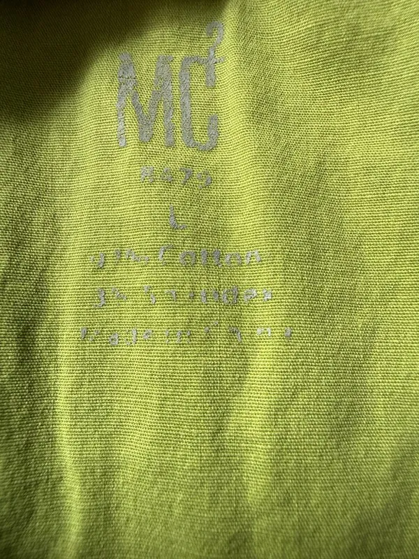 MC2 lime green and blue floral short sleeve v-neck scrub top front pockets L - Image 7