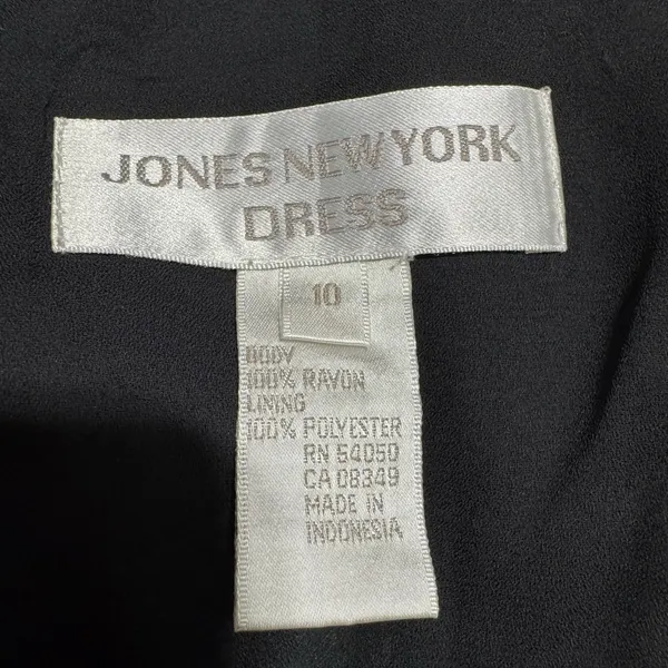 Vintage Jones New York Dress Womens 10 Black Chiffon Floral Maxi Y2K Fairy‎ Goth - Image 8