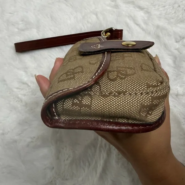 DOONEY & BOURKE Brown Signature Canvas Wristlet - Image 4