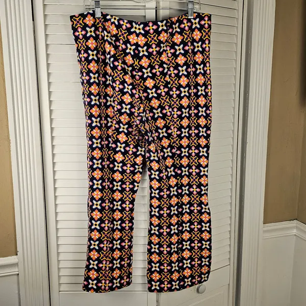 Maeve Anthropologie Geometric Cropped Wide Leg Kick Flare‎ Trouser Pants XL - Image 2