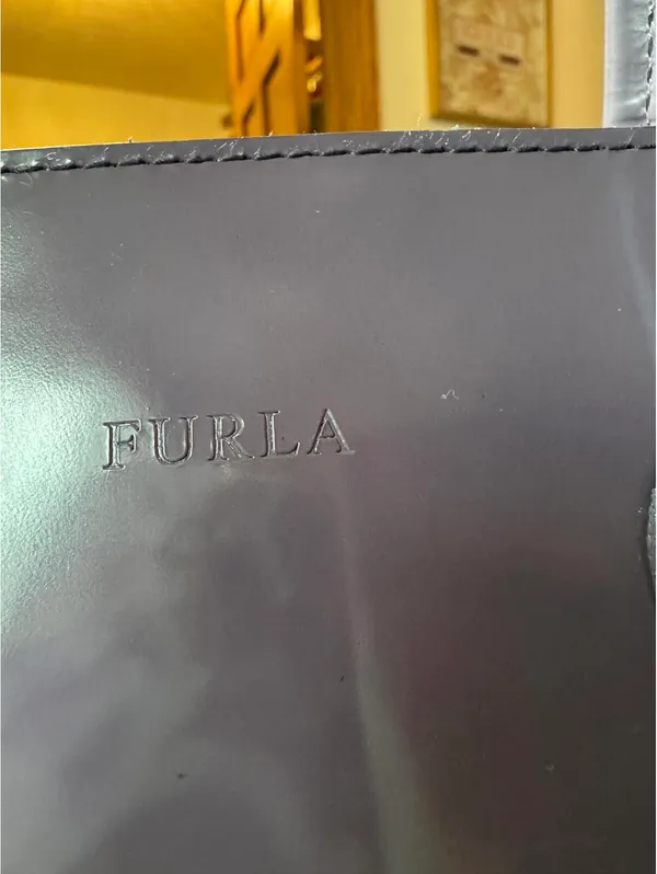 Furla Purple Leather Structured Tote Satchel Bag - Image 7