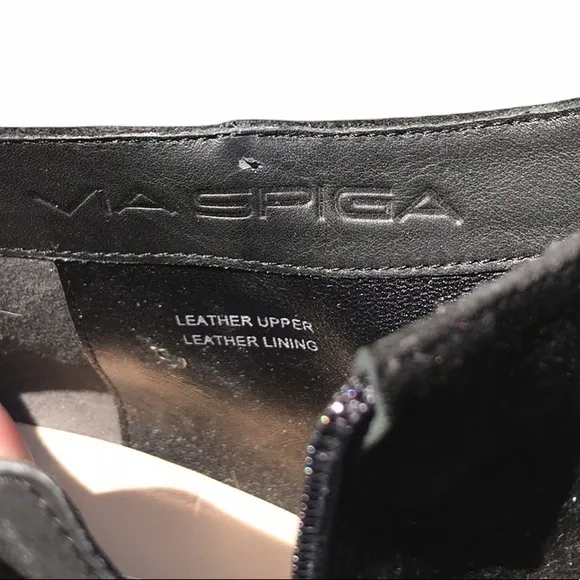 Via Spiga‎ Suede Stiletto Black Suede Ankle Stilleto Booties - Image 9