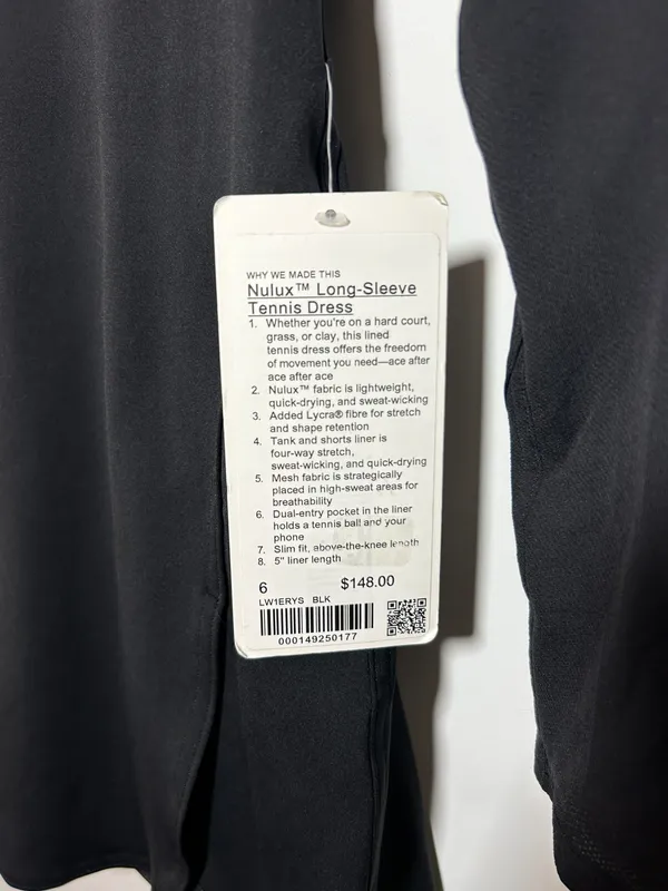 Lululemon size 6 Black Tennis Dress - mini dress - Image 5