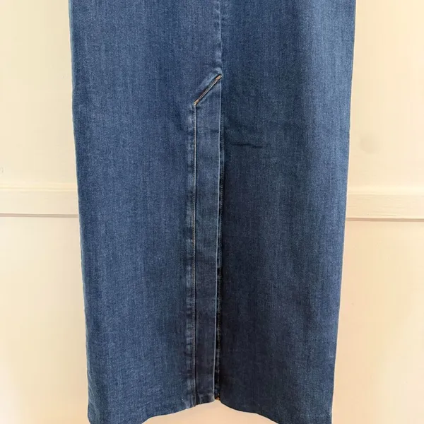 NWT Reformation Jeans Eugenia Denim Strapless Midi Dress Simcoe Blue Women's 2 - Image 6