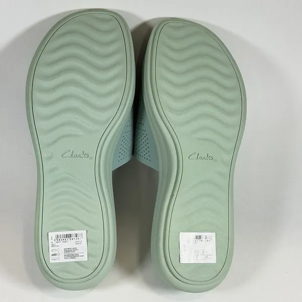 Clarks Size-9W Cloudsteppers Washable Slide Drift Twist Sandals‎ Mint - Image 9