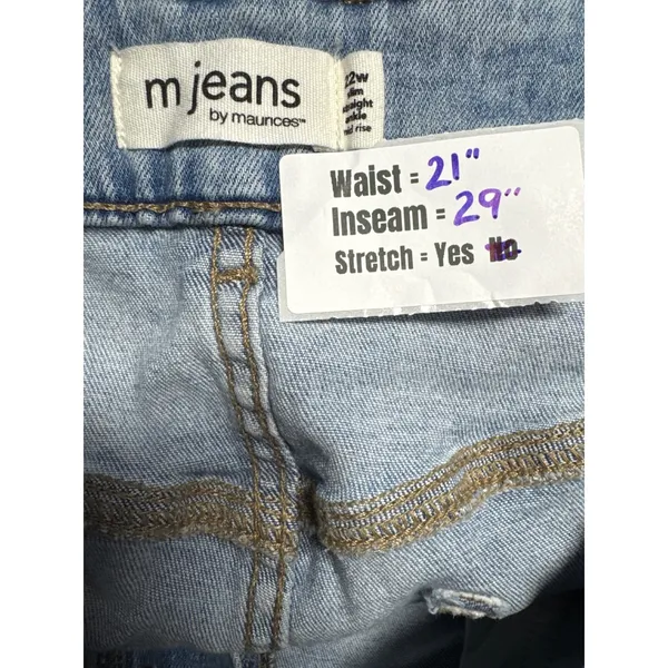M‎ Jeans by Maurice's Distressed Denim Straight Leg Ankle Jeans 22W - Image 3