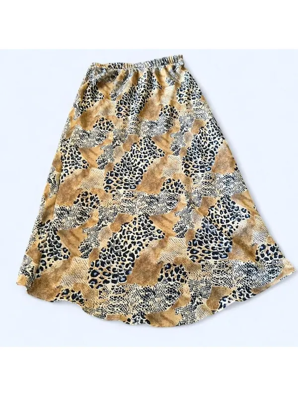 Vintage Y2K Leopard Print Boho Fairycore Indie Sleaze Midi Skirt Size Small 🤎 - Image 5