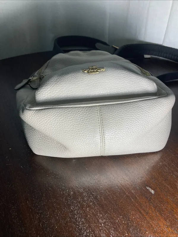Coach Mini Charlie Pebbled Leather Backpack in Cream with Gold Hardware - Image 7