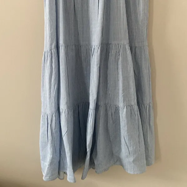 MinkPink‎ Aries Tiered Midi Dress In Blue/white Stripe Size M - Image 8