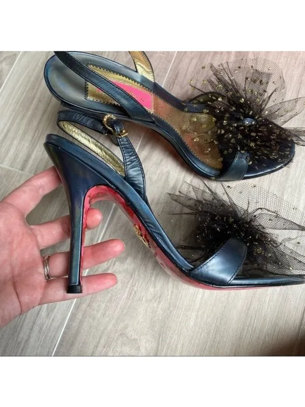 Betsey Johnson Charline Tulle Heels Gold - Image 5