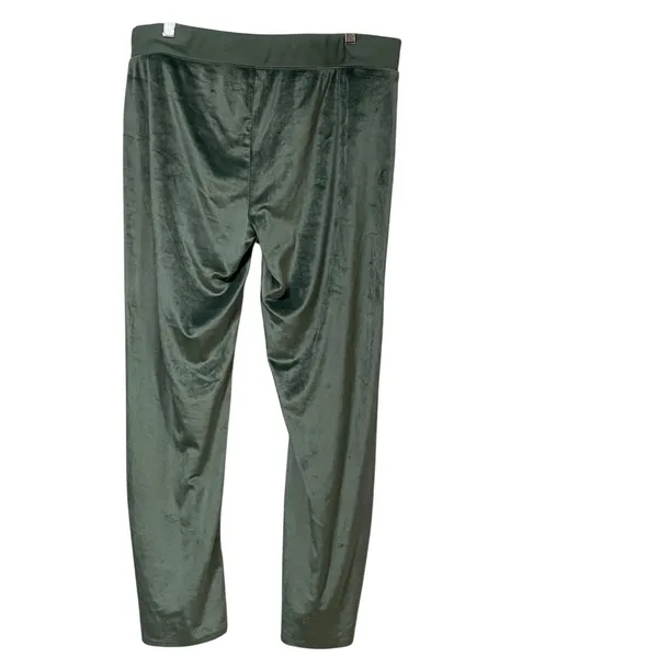 Aerie Real Good Olive Green Velour Joggers XL Relaxed Lounge Pants Drawstring - Image 2