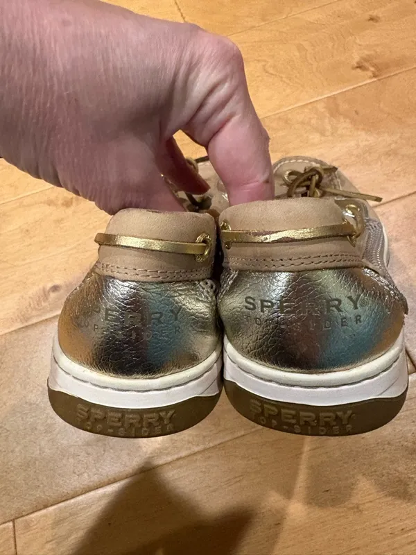 Sperry top sliders women’s boat shoes loafers tan gold sz 10 - Image 5
